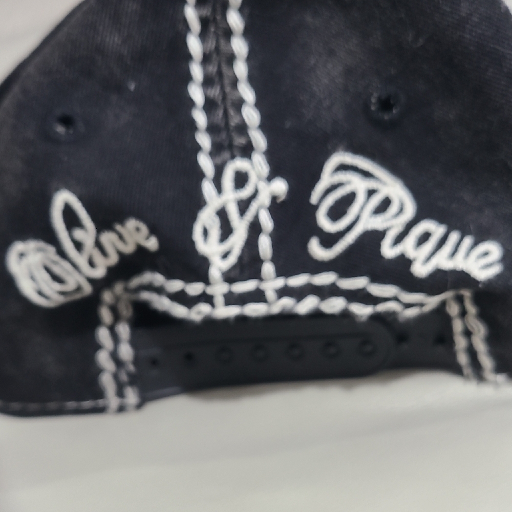 Embellished Crystal Accent Beige Baseball Cap - Women - Picture 9 of 9